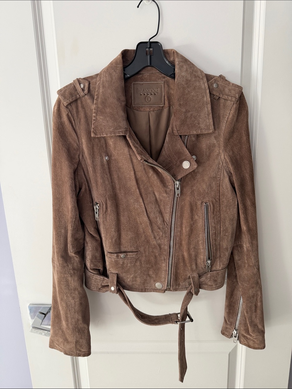 Blank NYC Suede Moto Jacket in Brown